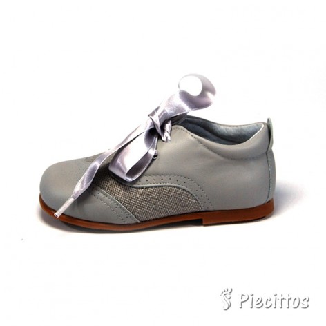 Zapato Gris Lino y Piel Lazo 2