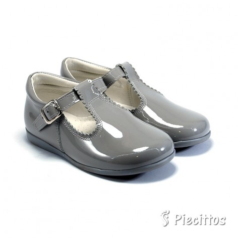 Pepitos de Piel Charol Gris