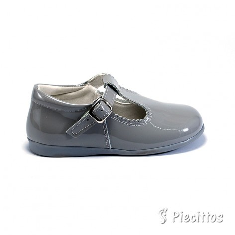 Pepitos de Piel Charol Gris 2