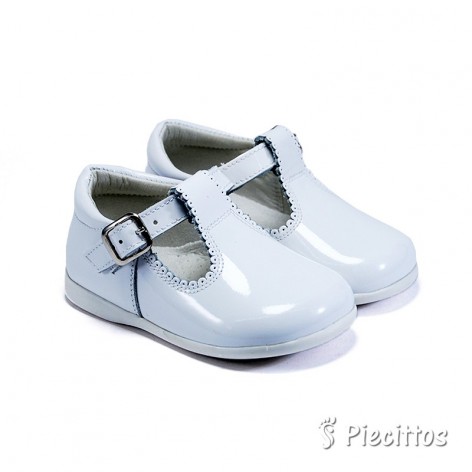 Pepitos de Piel Charol Blanco