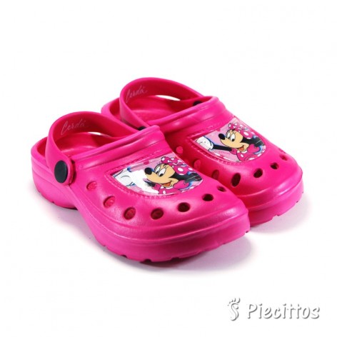 Zuecos Playa Minnie Fucsia