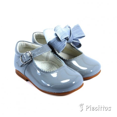 Merceditas Piel Charol Gris
