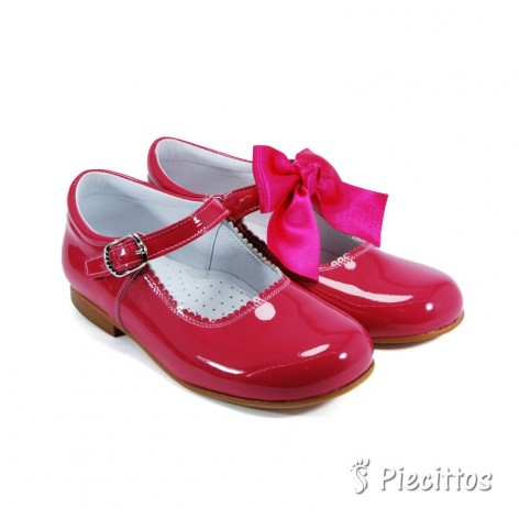 Merceditas Piel Charol Fucsia