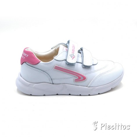 Deportivos Piel Blanco Rosa... 2
