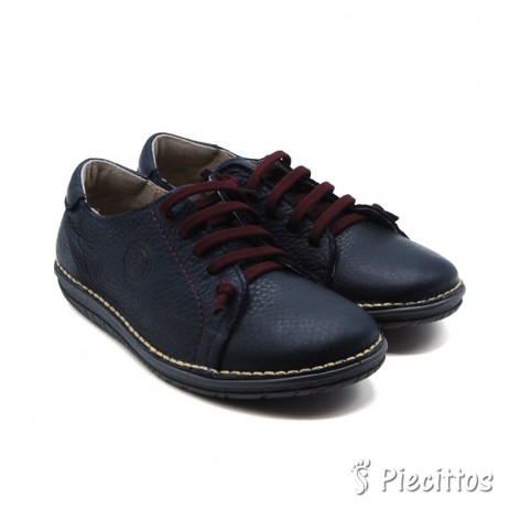 Zapato Bomber Piel Marino...