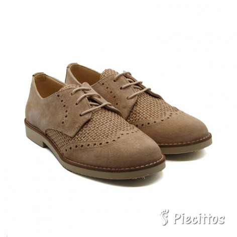 Zapato Piel Yute Camel