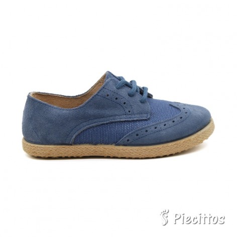 Blucher Esparto Ante Lino Azul 2
