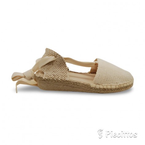 Esparteña Beige Saco con Cinta 2