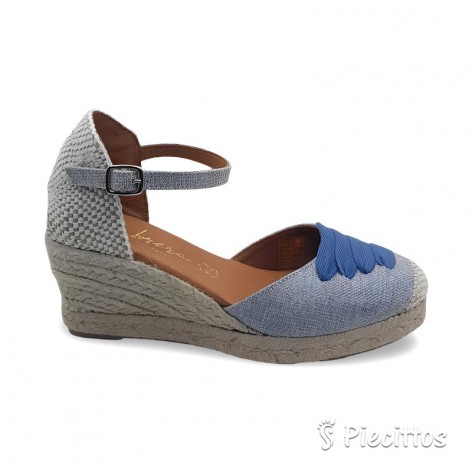 Esparteña De Cuña Piel  Jeans 2