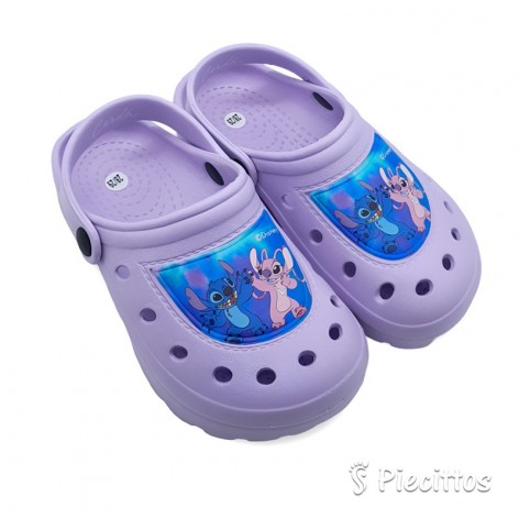 Zuecos Piscina Stitch Lila
