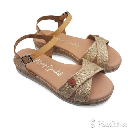 Sandalia Oro Suela Gel