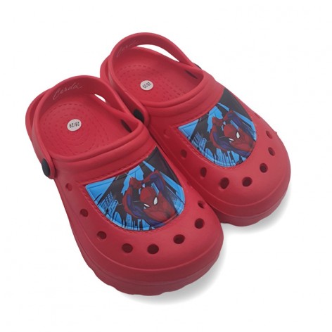 Zuecos Piscina Spiderman Rojos