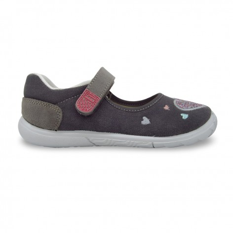 Mercedita Respetuosa Lona Gris Corazones - Zapy 2