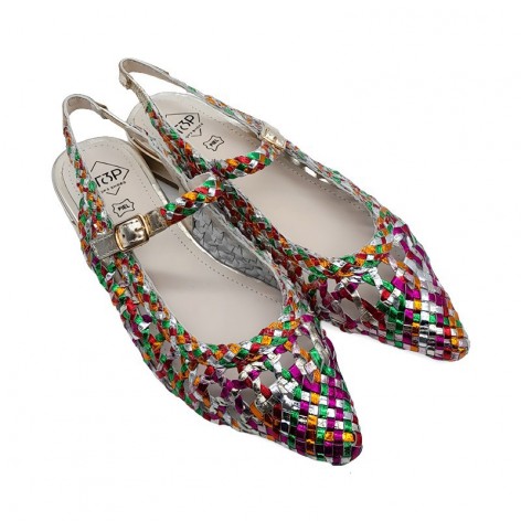 Sandalia Piel Trenzada Multicolor - Top3