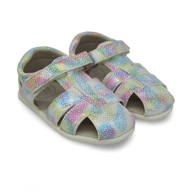 Sandalia Respetuosa Blanca Glitter - Piruflex