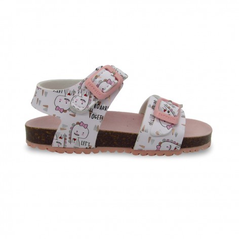 Sandalia Niña Bio Blanco Rosa - Garvalín 2