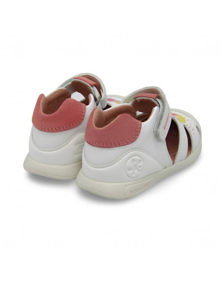 Sandalia Piel Blanca Rosa Hada - Biomecanics