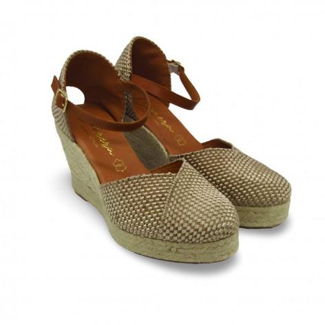 Cuñas Altas Esparto Beige Rústica - Cabrera