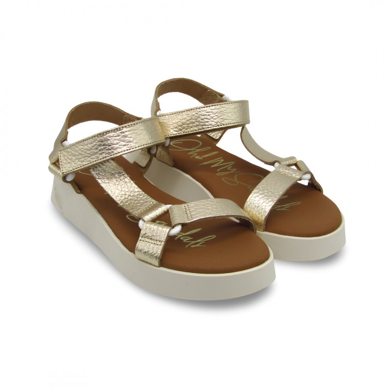 Sandalia Piel Color Champán - Oh my Sandals