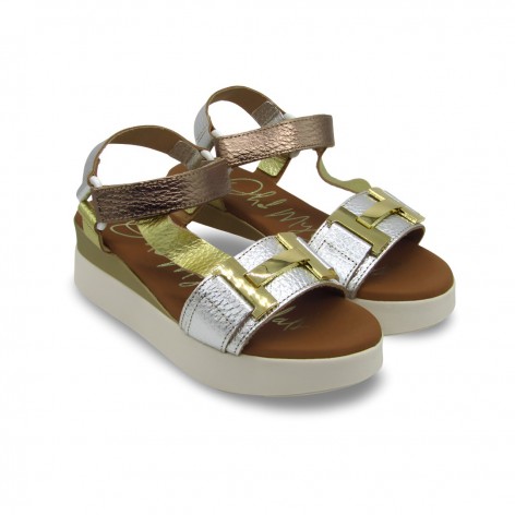 Sandalia Piel Plata - Oh my Sandals