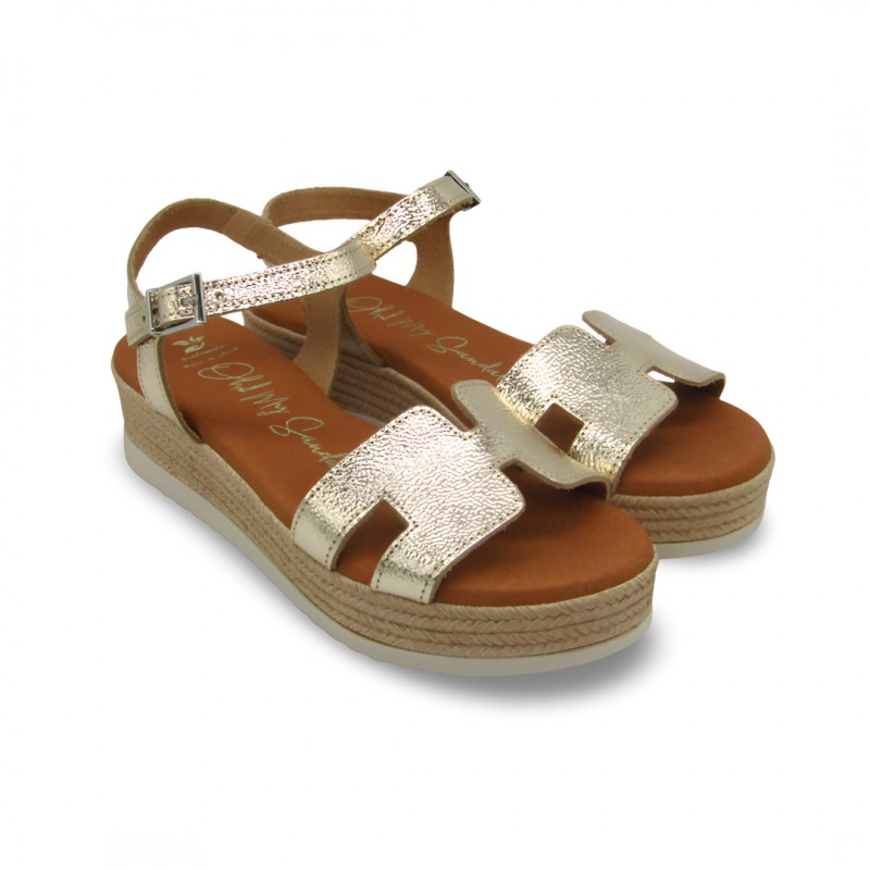 Sandalia Piel Champán - Oh my Sandals