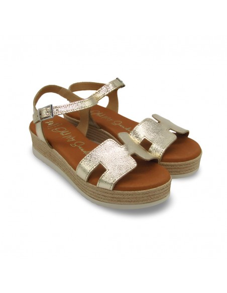 Sandalia Piel Champán - Oh my Sandals
