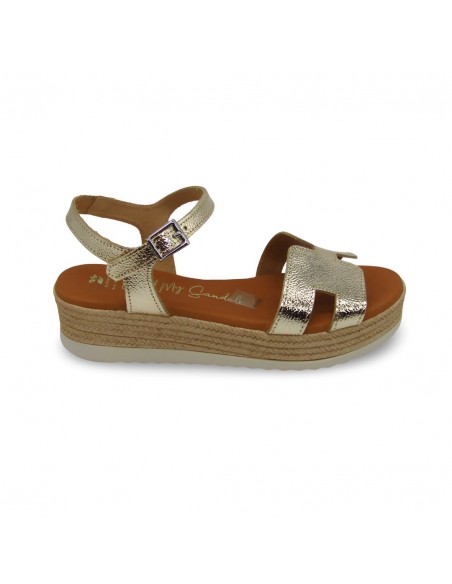 Sandalia Piel Champán - Oh my Sandals
