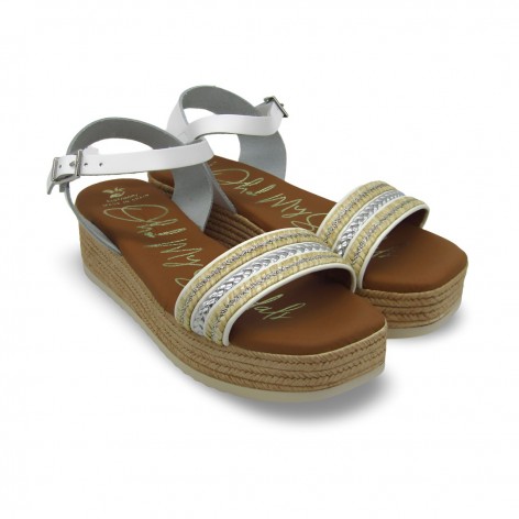 Sandalia Piel Blanca Plata - Oh my Sandals 2