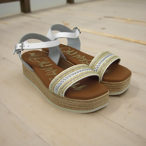 Sandalia Piel Blanca Plata - Oh my Sandals