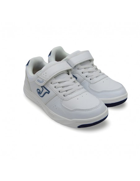 Deportivos Velcro Blanco Azul Joma