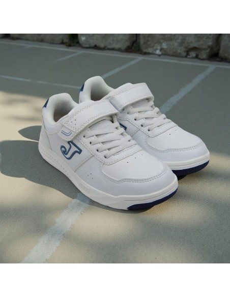 Deportivos Velcro Blanco Azul Joma