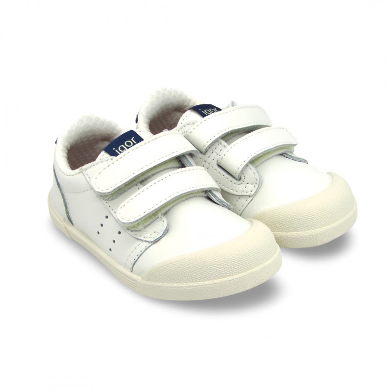 Deportivo Respetuoso Barefoot Piel Blanco Azul - Igor