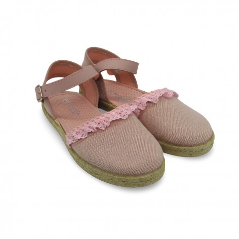 Zapy Esparteña Niña Lino Nude Puntilla
