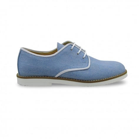 Yowas -Zapato Lino y Piel Azul Celeste 2