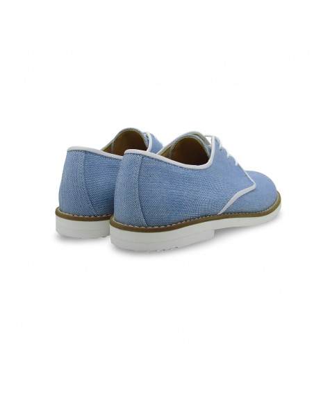 Yowas -Zapato Lino y Piel Azul Celeste