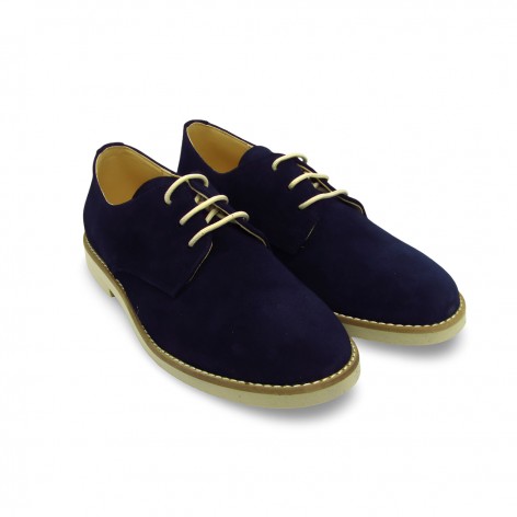 Yowas Zapato Piel Antelina Marino Beige
