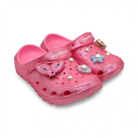 Zuecos con Luz Conguitos Rosa Brillo