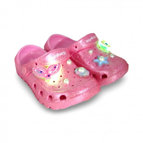 Zuecos con Luz Conguitos Rosa Brillo 2