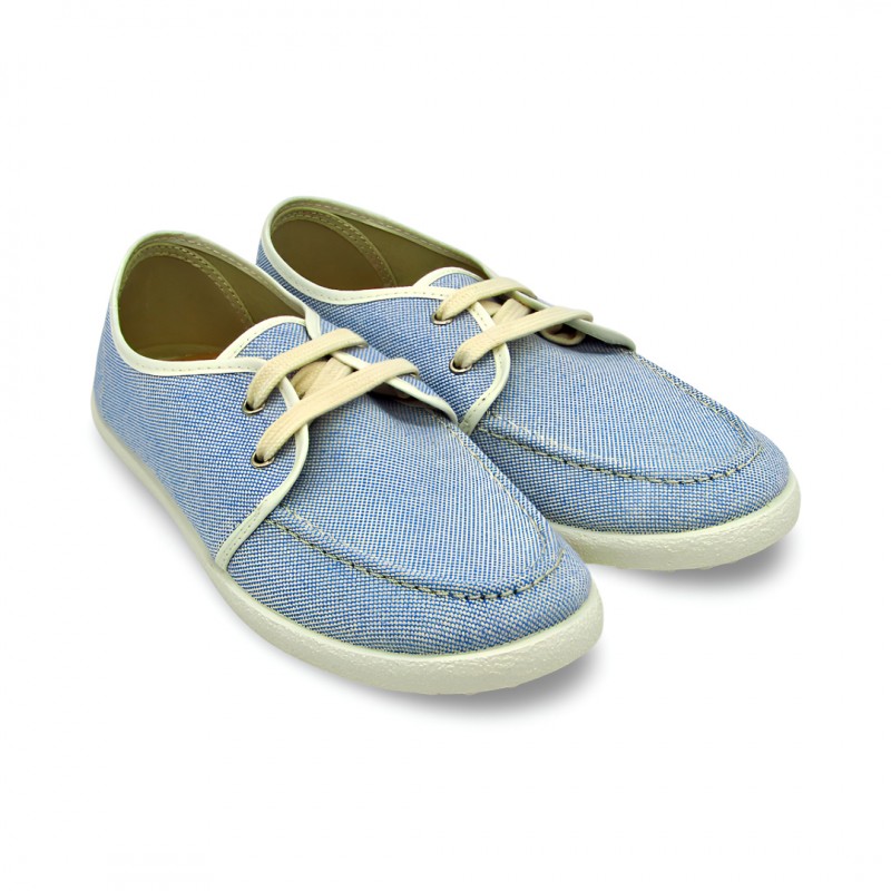 Mocasines Respetuosos Lino Azul Lino Batilas