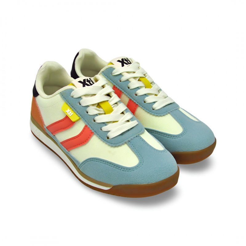 Deportivos Casual Xti Azul y Rosa